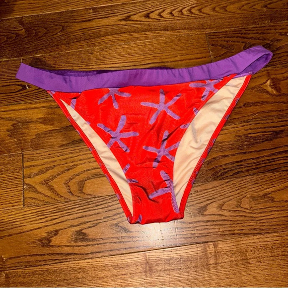NWOT La Perla red and purple bikini bottoms in size large - Picture 1 of 13